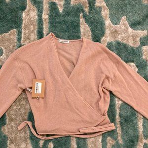 NEW WITH TAG Reformation Relaxed Cashmere Wrap Sweater Blush Pink Size Small